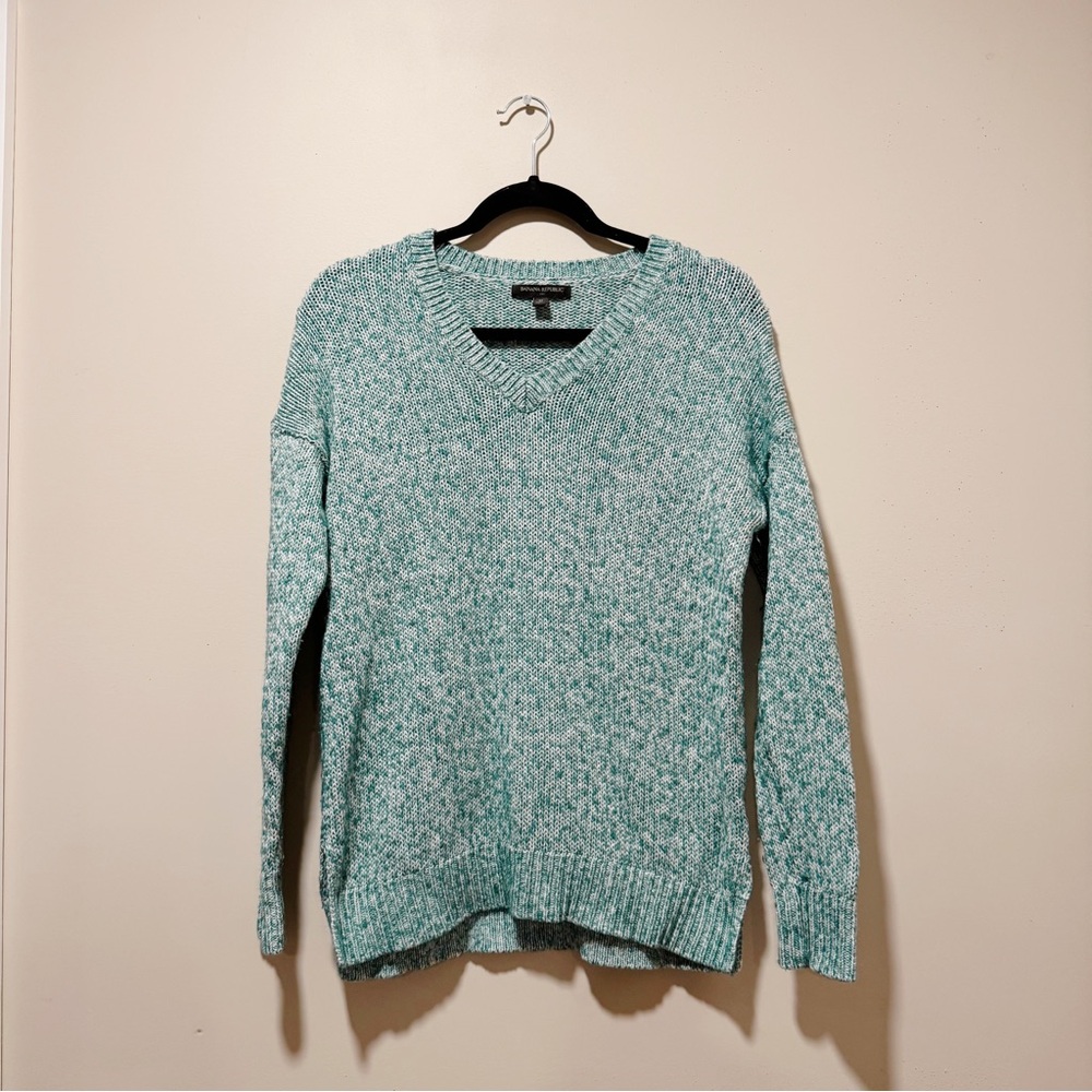 Banana Republic Mint Green Speckled Blue Sweater